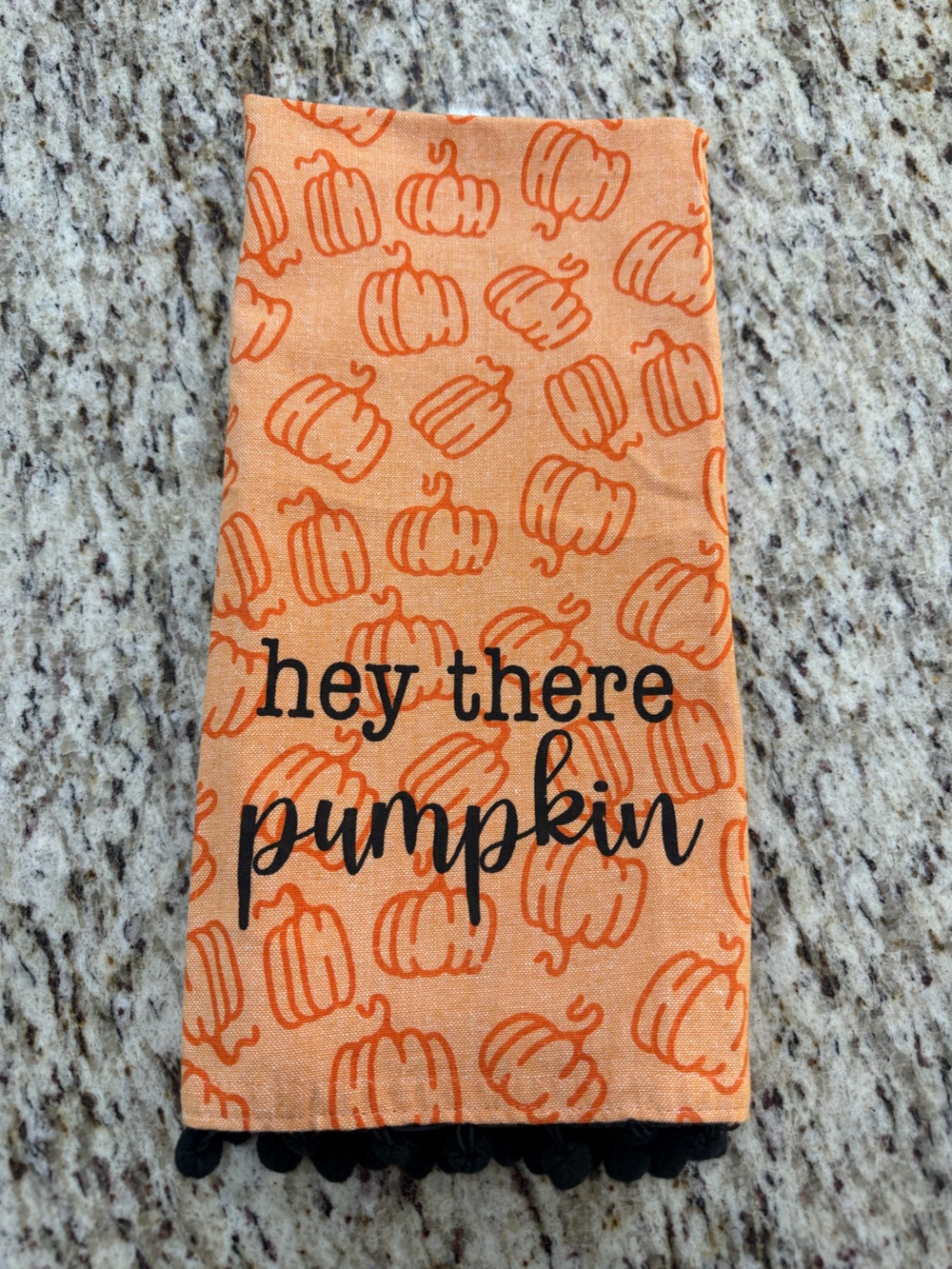 Orange 'Hey There Pumpkin' Decorative kitchen towel